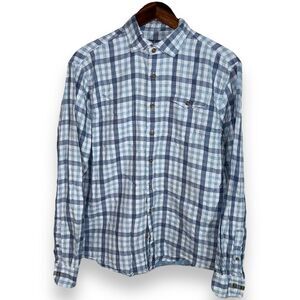 Johnnie-O Surflannel Button Down Flannel Shirt Sz M in Blue